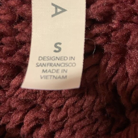 Athleta‎ Reversible Sherpa 511866 Maple Red Hooded Sweatshirt Size S - Picture 8 of 12